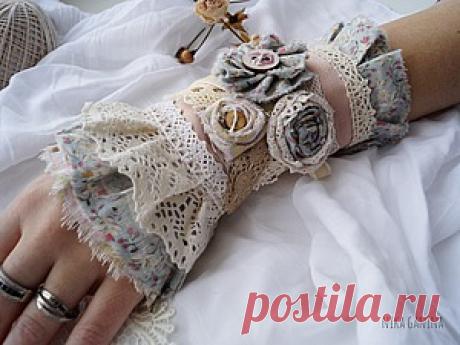 Текстильный кафф-браслет в стиле бохо - Ярмарка Мастеров - ручная работа, handmade