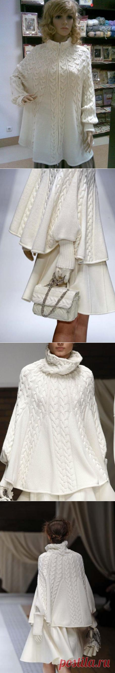 Белая накидка-пончо!