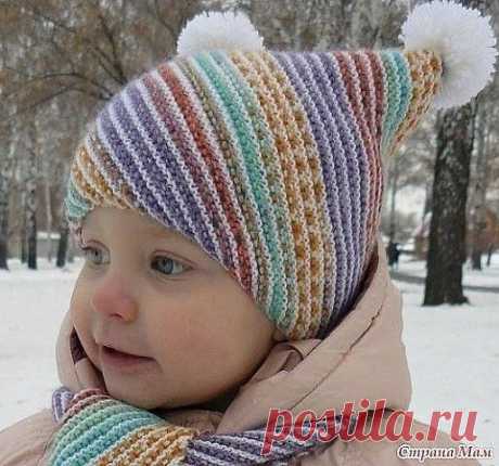 ДЕТСКАЯ ШАПОЧКА И ШАРФИК «ПО ДИАГОНАЛИ» От автора: • Размер: 2 года •... | Интересный контент в группе Уроки Вязания