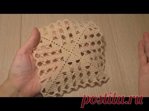 МК Ажурная квадратная салфетка # 16. Увеличивается до размеров скатерти.