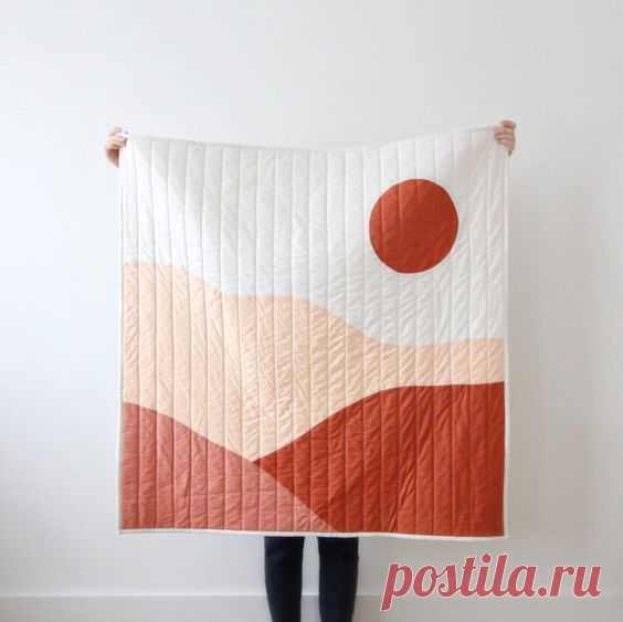 Modern Tapestry Abstract Landscape Organic Cotton Quilt | Etsy