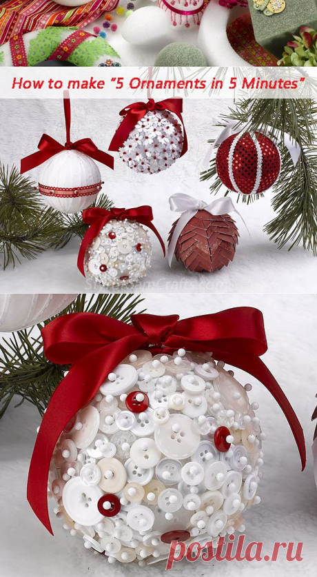 A video tutorial: 5 Christmas ornaments in 5 minutes! | Crafts 'n Coffee