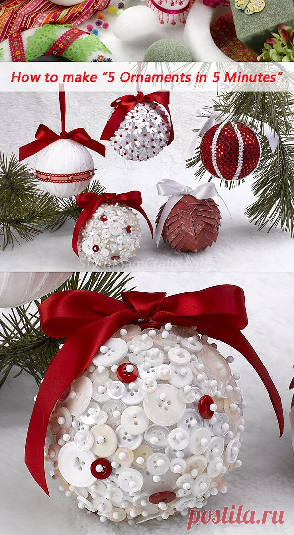 A video tutorial: 5 Christmas ornaments in 5 minutes! | Crafts 'n Coffee