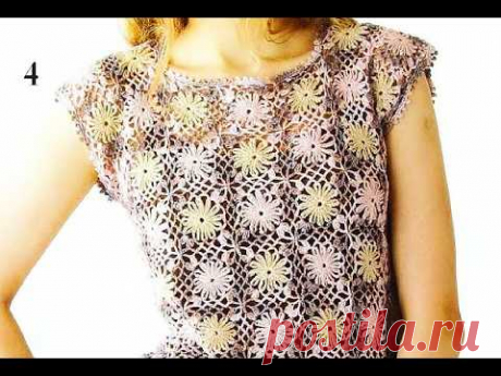 Crochet Flower Square Motif *Квадратный Мотив крючком *How to Crochet for Beginners* № 412