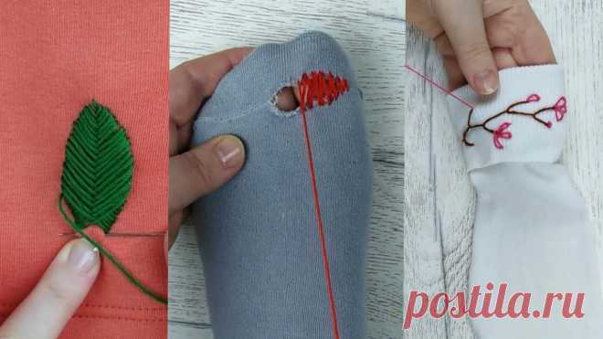 12 ШВЕЙНЫХ ХИТРОСТЕЙ И ЛАЙФХАКОВ! BEST GREAT SEWING TIPS AND TRICKS! В этом видео я показала лучше швейные лайфхаки с яркими нитками мулине. Швейные лайфхаки, хитрости и советы о том как зашить  фигурно дырку на кофте, на джин...