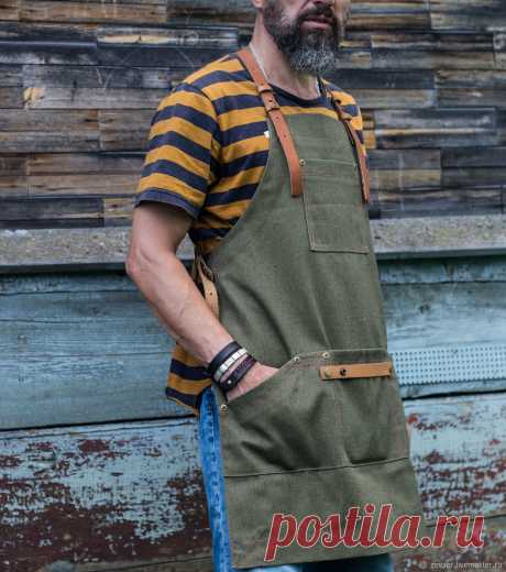 Мужской фартук "Профи Барбекю" – купить в интернет-магазине на Ярмарке Мастеров с доставкой Мужской фартук &quot;Профи Барбекю&quot; – купить или заказать в интернет-магазине на Ярмарке Мастеров | В наличии  Доставка 1 классом по России -&hellip;