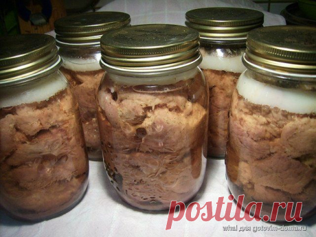 Тушёнка из свинины в скороварке.