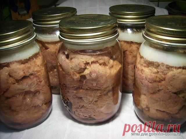 Тушёнка из свинины в скороварке.