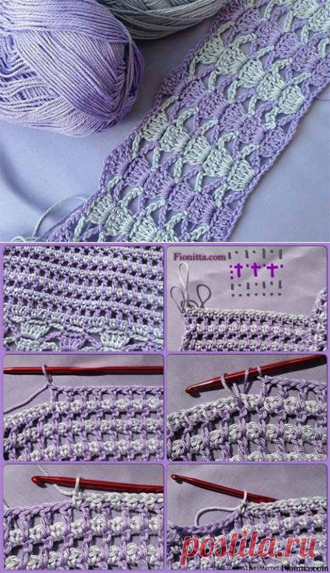 Двухцветный узор с вертикальными полосками | Искусница