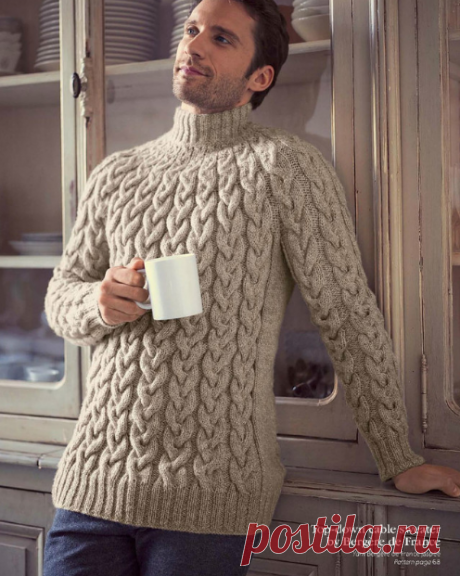 Пуловер для мужчин с косами (ж) 152 Creations 15/16 Bergere de France.