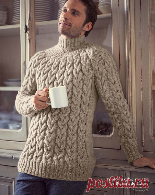 Пуловер для мужчин с косами (ж) 152 Creations 15/16 Bergere de France.
