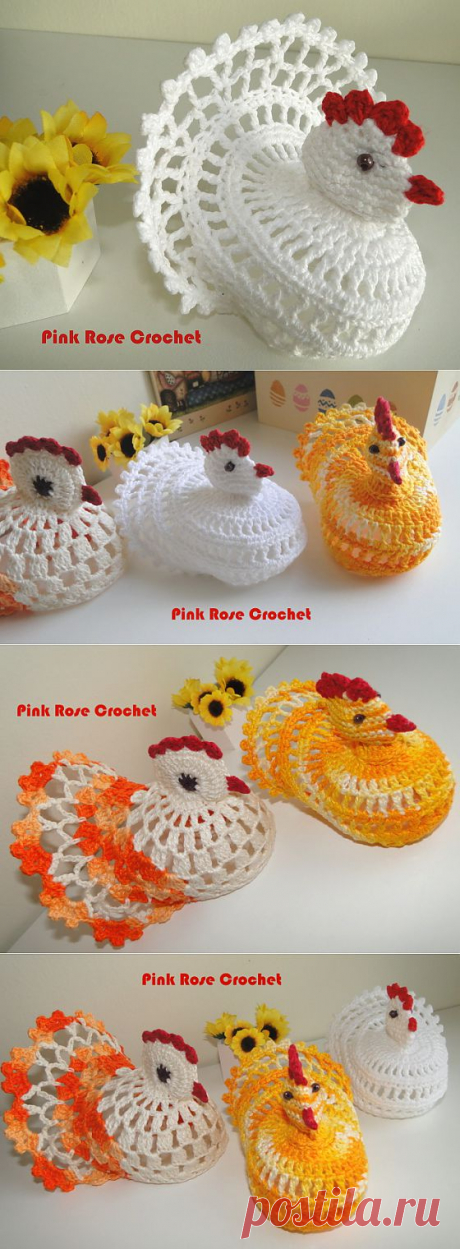 \ PINK ROSE CROCHET /: Galinha Branca de Páscoa - Crochê