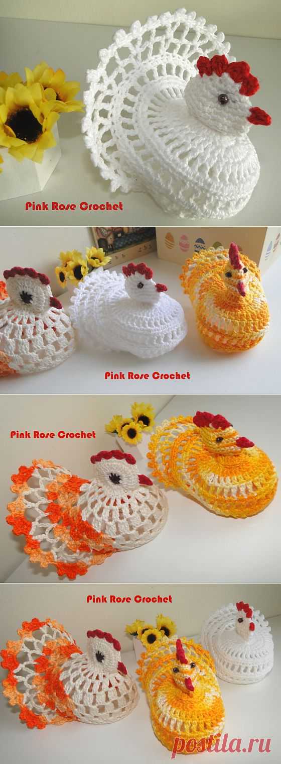\ PINK ROSE CROCHET /: Galinha Branca de Páscoa - Crochê