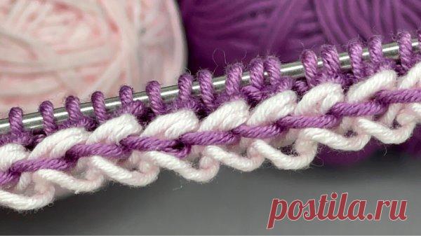 ТАКОЕ ВЫ БОЛЬШЕ НИГДЕ НЕ УВИДИТЕ!
Наберите на спицы скрещенными накидами количество петель кратное 2.
Далее вяжите 1 ряд: кромочная петля * 2 вместе лицевой, накид * кромочная