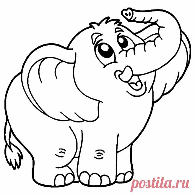 Раскраски слонов скачать или распечатать