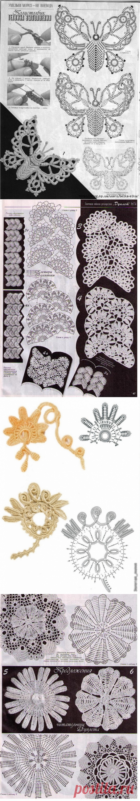 Мотивы и схемы ирландского кружева