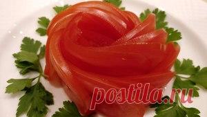 Роза Из Помидора. Украшение из овощей. Как красиво нарезать. Карвинг. Лайфхак рецепт с фото