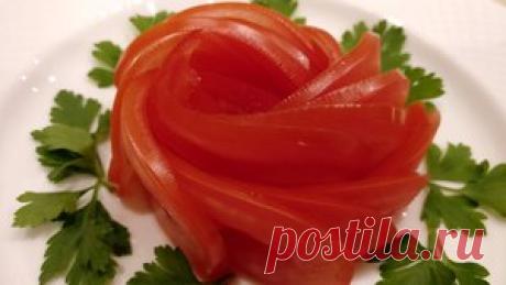 Роза Из Помидора. Украшение из овощей. Как красиво нарезать. Карвинг. Лайфхак рецепт с фото