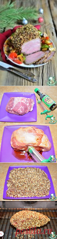 Праздничная свинина в обсыпке с перцами и шампиньонами!