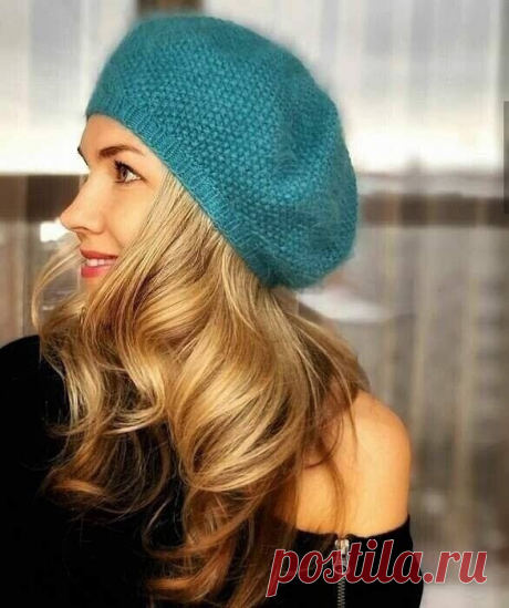 Берет из пуха норки спицами. / knittingideas.ru
