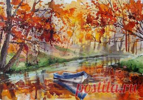 Картинки "Осень нарисованная акварелью" (43 фото) ⭐ Забавник