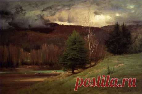 Картины 4 Kearsarge деревенский Пейзаж Tonalist Джордж Иннесс
