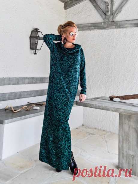 Asymmetric Print Leopard Maxi Dress Kaftan / Abaya / Plus Size