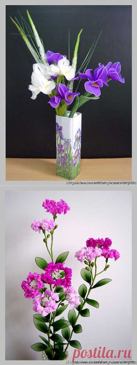 МК.Цветы капроновые. Запасы с инета..