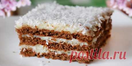 Торт без выпечки с кокосом. Вкусный и простой в приготовлении торт без выпечки с кокосом. Рецепт десерта без выпечки из печенья