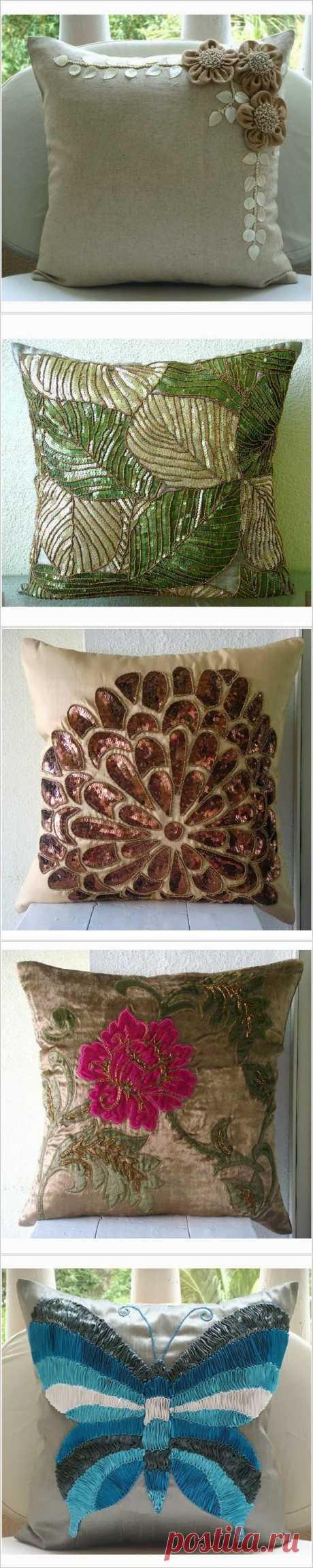 Декор подушек. Pillow, cushions decor ideas. ~ HandMadiya.com