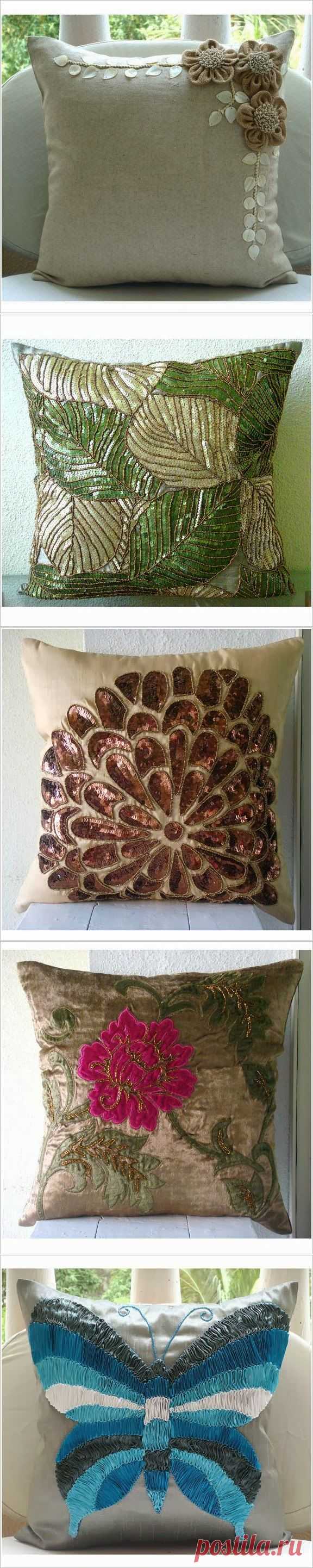 Декор подушек. Pillow, cushions decor ideas. ~ HandMadiya.com