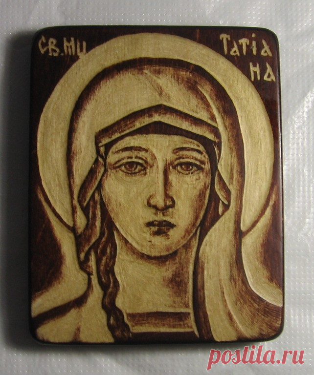 Святая мученица Татьяна. Контурная резьба.