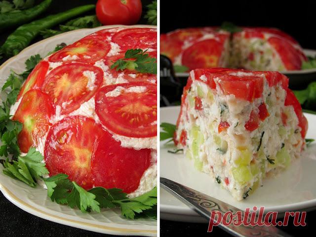 Летняя закуска из творога и овощей 