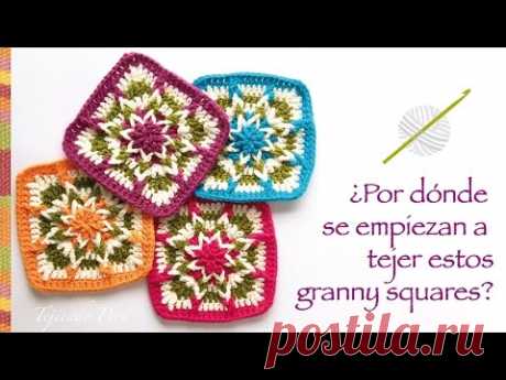 Granny square invertido tejido a crochet - Incluye diagramas ;)