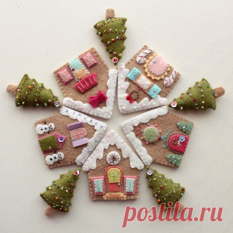 Пряничные домики из фетра