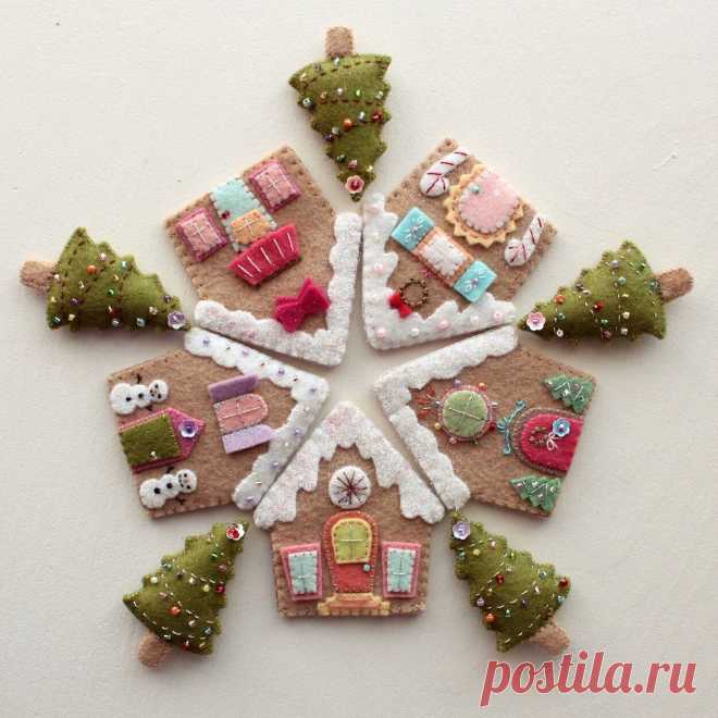 Пряничные домики из фетра