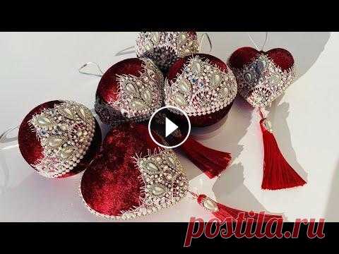 Елочные игрушки своими руками. Работа с тёмным бархатом. Мои контакты....