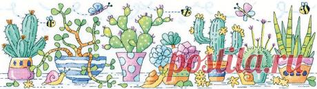 Набор для вышивания Heritage «Сад с кактусами» - Товары для рукоделия. Наборы для вышивания крестом, гладью, гобеленом, бисером. Набор для вышивания Heritage «Сад с кактусами»