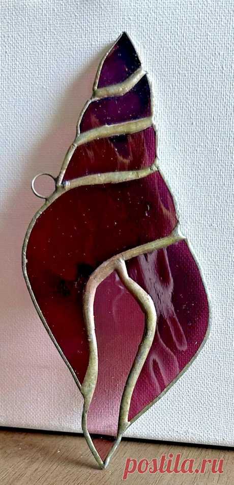 Vintage Sea Shell Seashell Stained Glass Suncatcher | eBay