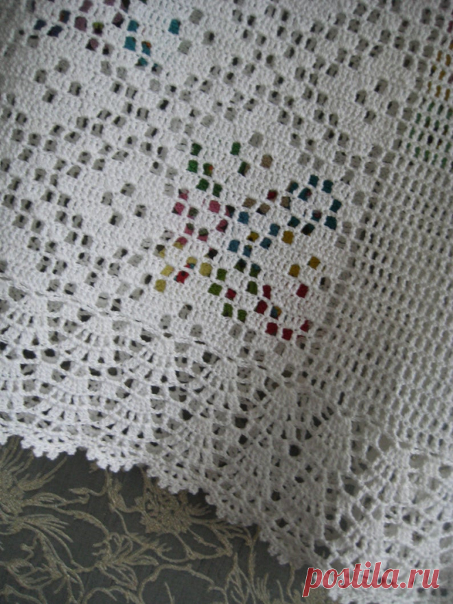 White crochet top with voluminous multi-colored flowers. Ready | Etsy