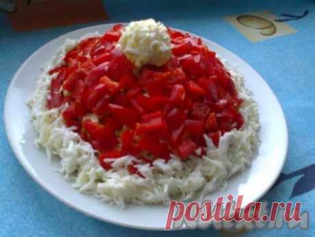 Салат &quot;Шапка Деда Мороза&quot; с мясом