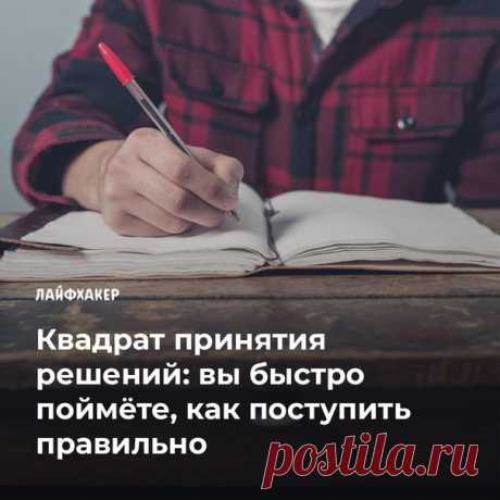 Квадрат Декарта — самая простая техника принятия решений. Для этого вам нужно ответить на четыре вопроса и оценить возможные последствия.
