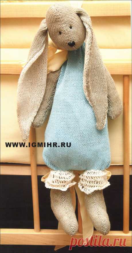 Развивающая игрушка для малыша Зайка-сплюшка. Спицы