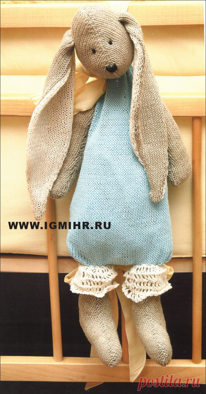 Развивающая игрушка для малыша Зайка-сплюшка. Спицы