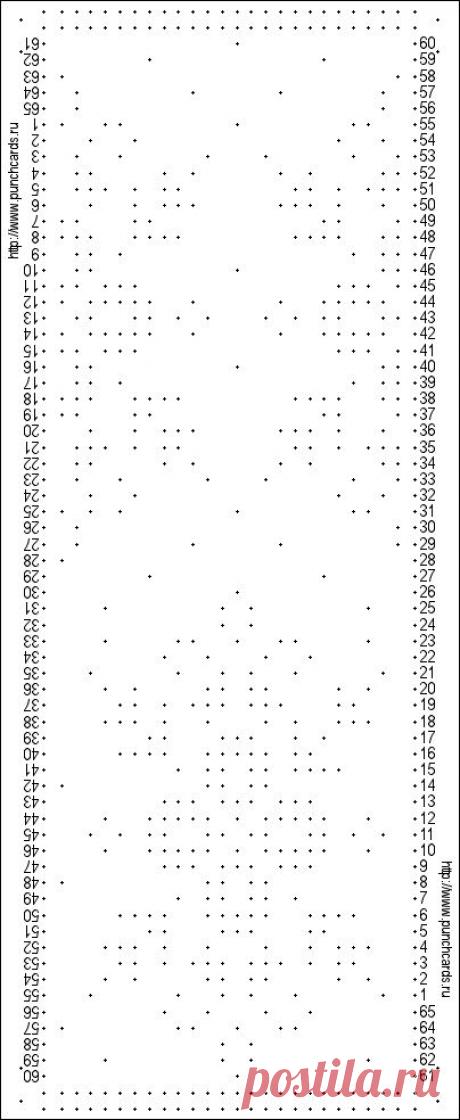 Просмотр рисунка перфокарты с раппортом 24 петли, пересчёт на две фонтуры, печать перфокарты
