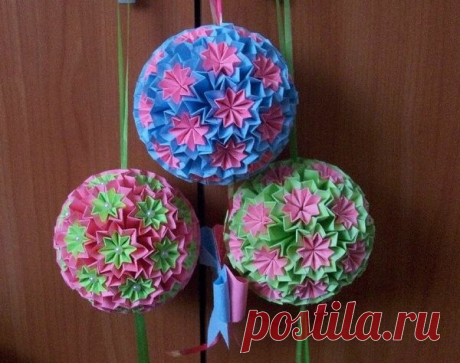 шары из бумаги, которые можно делать без всякой основы