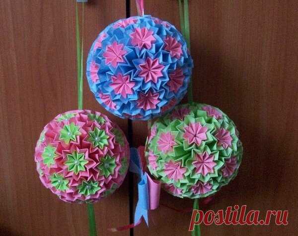 шары из бумаги, которые можно делать без всякой основы