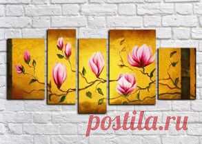 Купить модульные картины цветы + подарок всем!