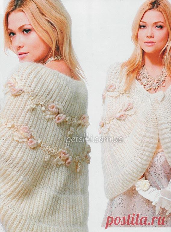 Теплая пелерина от Светланы Волкодав. Описание, схемы вязания