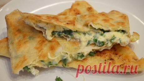 Вкуснятина за 15 минут - Лаваш с зеленью и сыром  Замечательный перекус!